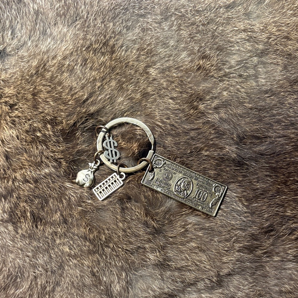 Silver Money Charm Keychain